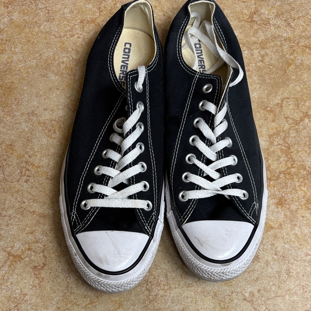 Converse Men's Black Canvas Sneakers with White Accents